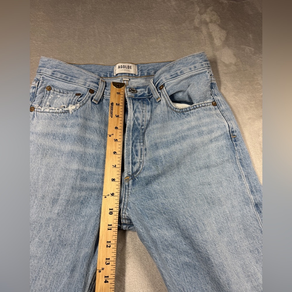 Agolde Jamie High Rise Tapered Intentionally Distressed 100% Cotton Jeans 27 - Picture 8 of 16